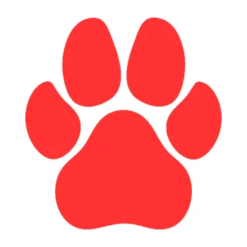 samolepka Tlapka 008 (02 - světle červená) SAMOLEPKA NA AUTO, NÁLEPKA, FÓLIE, POLEP, TUNING, VLASTNÍ TEXT, TISK, AUTOSAMOLEPKY.cz, POLEPY, OBRÁZEK, LOGO, 3D STICKERS