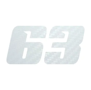 Polep vozidla Startovní číslo 63 typ 6 (51 - 3D karbon bílý) SAMOLEPKA NA AUTO, NÁLEPKA, FÓLIE, POLEP, TUNING, VLASTNÍ TEXT, TISK, AUTOSAMOLEPKY.cz, POLEPY, OBRÁZEK, LOGO, 3D STICKERS