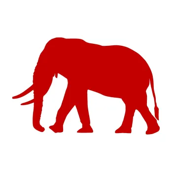 Samolepící dekorace SAMOLEPKA Slon 002 levá (18 - tmavě červená) NA AUTO, NÁLEPKA, FÓLIE, POLEP, TUNING, VLASTNÍ TEXT, TISK, AUTOSAMOLEPKY.cz, POLEPY, OBRÁZEK, LOGO, SAMOLEPKY