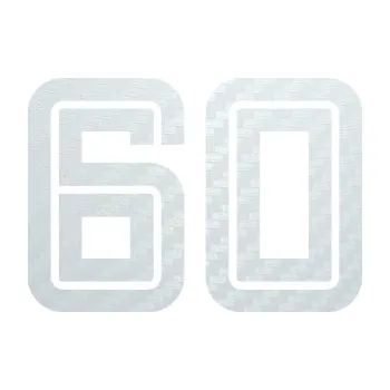 Polep vozidla SAMOLEPKA Startovní číslo 60 typ 7 (51 - 3D karbon bílý) NA AUTO, NÁLEPKA, FÓLIE, POLEP, TUNING, VLASTNÍ TEXT, TISK, AUTOSAMOLEPKY.cz, POLEPY, OBRÁZEK, LOGO, SAMOLEPKY