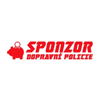 Polep vozidla SAMOLEPKA Sponzor dopravní policie 003 (10 - červená) NA AUTO, NÁLEPKA, FÓLIE, POLEP, TUNING, VLASTNÍ TEXT, TISK, AUTOSAMOLEPKY.cz, POLEPY, OBRÁZEK, LOGO, SAMOLEPKY