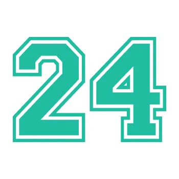 Polep vozidla Startovní číslo 24 typ 4 (25 - tyrkysová) SAMOLEPKA NA AUTO, NÁLEPKA, FÓLIE, POLEP, TUNING, VLASTNÍ TEXT, TISK, AUTOSAMOLEPKY.cz, POLEPY, OBRÁZEK, LOGO, 3D STICKERS