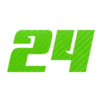 Polep vozidla Startovní číslo 24 typ 6 (58 - 3D karbon zelený kawasaki) SAMOLEPKA NA AUTO, NÁLEPKA, FÓLIE, POLEP, TUNING, VLASTNÍ TEXT, TISK, AUTOSAMOLEPKY.cz, POLEPY, OBRÁZEK, LOGO, 3D STICKERS