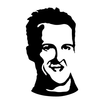 Samolepící dekorace SAMOLEPKA Silueta Michael Schumacher pravá (01 - černá) NA AUTO, NÁLEPKA, FÓLIE, POLEP, TUNING, VLASTNÍ TEXT, TISK, AUTOSAMOLEPKY.cz, POLEPY, OBRÁZEK, LOGO, SAMOLEPKY