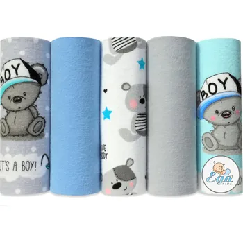 látková plena Ega Kids Flanelové pleny (5ks) - modré