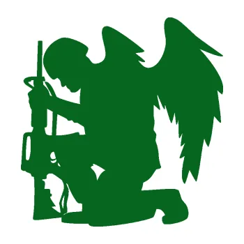 Polep vozidla SAMOLEPKA Voják 015 levá modlící se s křídly (20 - tmavě zelená) NA AUTO, NÁLEPKA, FÓLIE, POLEP, TUNING, VLASTNÍ TEXT, TISK, AUTOSAMOLEPKY.cz, POLEPY, OBRÁZEK, LOGO, SAMOLEPKY