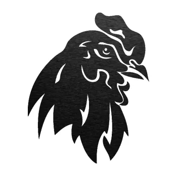 Samolepící dekorace SAMOLEPKA Slepička 001 pravá hlava (63 - škrábaný kov černý) NA AUTO, NÁLEPKA, FÓLIE, POLEP, TUNING, VLASTNÍ TEXT, TISK, AUTOSAMOLEPKY.cz, POLEPY, OBRÁZEK, LOGO, SAMOLEPKY