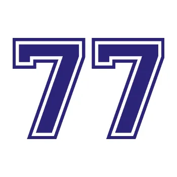 Polep vozidla Startovní číslo 77 typ 4 (22 - střední modrá) SAMOLEPKA NA AUTO, NÁLEPKA, FÓLIE, POLEP, TUNING, VLASTNÍ TEXT, TISK, AUTOSAMOLEPKY.cz, POLEPY, OBRÁZEK, LOGO, 3D STICKERS