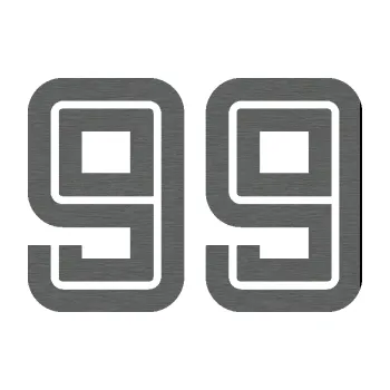 Polep vozidla Startovní číslo 99 typ 7 (62 - škrábaný titan) SAMOLEPKA NA AUTO, NÁLEPKA, FÓLIE, POLEP, TUNING, VLASTNÍ TEXT, TISK, AUTOSAMOLEPKY.cz, POLEPY, OBRÁZEK, LOGO, 3D STICKERS