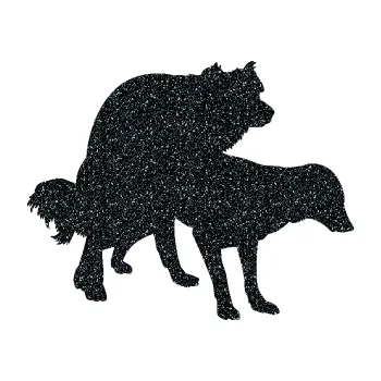 Samolepicí dekorace na vozidlo Veselí pejsci pravá (85 - Ultra Metalic černá) SAMOLEPKA NA AUTO, NÁLEPKA, FÓLIE, POLEP, TUNING, VLASTNÍ TEXT, TISK, AUTOSAMOLEPKY.cz, POLEPY, OBRÁZEK, LOGO, 3D STICKERS