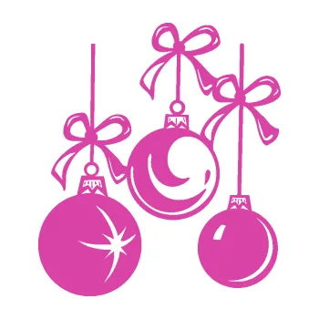 Samolepící dekorace Vánoční ozdoby 001 levá (16 - růžová) SAMOLEPKA NA AUTO, NÁLEPKA, FÓLIE, POLEP, TUNING, VLASTNÍ TEXT, TISK, AUTOSAMOLEPKY.cz, POLEPY, OBRÁZEK, LOGO, 3D STICKERS