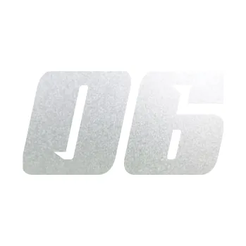 Polep vozidla Startovní číslo 06 typ 6 (60 - pískované sklo) SAMOLEPKA NA AUTO, NÁLEPKA, FÓLIE, POLEP, TUNING, VLASTNÍ TEXT, TISK, AUTOSAMOLEPKY.cz, POLEPY, OBRÁZEK, LOGO, 3D STICKERS