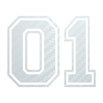 Polep vozidla SAMOLEPKA Startovní číslo 01 typ 4 (51 - 3D karbon bílý) NA AUTO, NÁLEPKA, FÓLIE, POLEP, TUNING, VLASTNÍ TEXT, TISK, AUTOSAMOLEPKY.cz, POLEPY, OBRÁZEK, LOGO, SAMOLEPKY