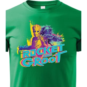 Chlapecké tričko Dětské tričko Groot a Rocket, Barva Zelená, Velikost 110 cm/4 roky, Canvas Dětské tričko Bezvatriko.cz 2351