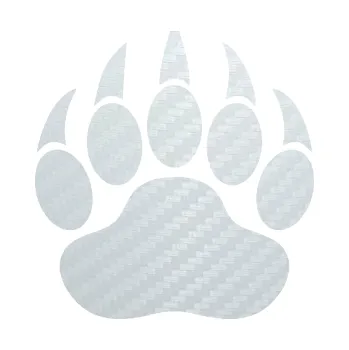 samolepka Tlapa medvěda 001 (51 - 3D karbon bílý) SAMOLEPKA NA AUTO, NÁLEPKA, FÓLIE, POLEP, TUNING, VLASTNÍ TEXT, TISK, AUTOSAMOLEPKY.cz, POLEPY, OBRÁZEK, LOGO, 3D STICKERS