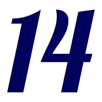 Polep vozidla Startovní číslo 14 typ 3 (23 - tmavě modrá) SAMOLEPKA NA AUTO, NÁLEPKA, FÓLIE, POLEP, TUNING, VLASTNÍ TEXT, TISK, AUTOSAMOLEPKY.cz, POLEPY, OBRÁZEK, LOGO, 3D STICKERS