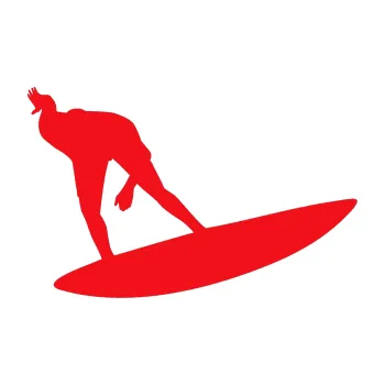 Polep vozidla SAMOLEPKA Surfař 001 pravá (10 - červená) NA AUTO, NÁLEPKA, FÓLIE, POLEP, TUNING, VLASTNÍ TEXT, TISK, AUTOSAMOLEPKY.cz, POLEPY, OBRÁZEK, LOGO, SAMOLEPKY