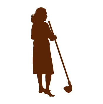 Samolepící dekorace SAMOLEPKA Uklízečka 001 pravá (15 - hnědá) NA AUTO, NÁLEPKA, FÓLIE, POLEP, TUNING, VLASTNÍ TEXT, TISK, AUTOSAMOLEPKY.cz, POLEPY, OBRÁZEK, LOGO, SAMOLEPKY