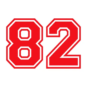 Polep vozidla SAMOLEPKA Startovní číslo 82 typ 4 (10 - červená) NA AUTO, NÁLEPKA, FÓLIE, POLEP, TUNING, VLASTNÍ TEXT, TISK, AUTOSAMOLEPKY.cz, POLEPY, OBRÁZEK, LOGO, SAMOLEPKY