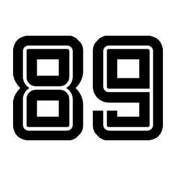 Polep vozidla Startovní číslo 89 typ 7 (01 - černá) SAMOLEPKA NA AUTO, NÁLEPKA, FÓLIE, POLEP, TUNING, VLASTNÍ TEXT, TISK, AUTOSAMOLEPKY.cz, POLEPY, OBRÁZEK, LOGO, 3D STICKERS