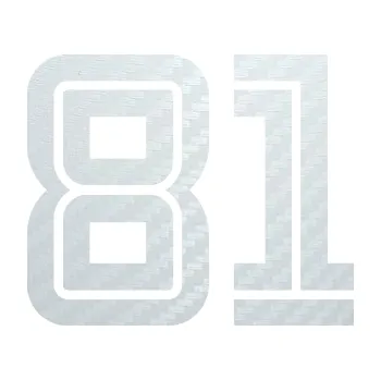 Polep vozidla Startovní číslo 81 typ 7 (51 - 3D karbon bílý) SAMOLEPKA NA AUTO, NÁLEPKA, FÓLIE, POLEP, TUNING, VLASTNÍ TEXT, TISK, AUTOSAMOLEPKY.cz, POLEPY, OBRÁZEK, LOGO, 3D STICKERS
