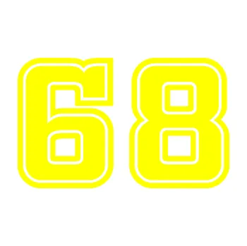 Polep vozidla Startovní číslo 68 typ 5 (05 - žlutá citron) SAMOLEPKA NA AUTO, NÁLEPKA, FÓLIE, POLEP, TUNING, VLASTNÍ TEXT, TISK, AUTOSAMOLEPKY.cz, POLEPY, OBRÁZEK, LOGO, 3D STICKERS