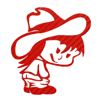 Samolepicí dekorace na vozidlo Zlobivá holka 003 pravá kovbojka (53 - 3D karbon červený) SAMOLEPKA NA AUTO, NÁLEPKA, FÓLIE, POLEP, TUNING, VLASTNÍ TEXT, TISK, AUTOSAMOLEPKY.cz, POLEPY, OBRÁZEK, LOGO, 3D STICKERS