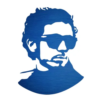 Samolepící dekorace SAMOLEPKA Valentino Rossi silueta pravá (65 - škrábaný kov modrý) NA AUTO, NÁLEPKA, FÓLIE, POLEP, TUNING, VLASTNÍ TEXT, TISK, AUTOSAMOLEPKY.cz, POLEPY, OBRÁZEK, LOGO, SAMOLEPKY