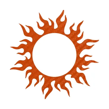 Polep vozidla Tetování 116 slunce s plameny (54 - 3D karbon oranžový) SAMOLEPKA NA AUTO, NÁLEPKA, FÓLIE, POLEP, TUNING, VLASTNÍ TEXT, TISK, AUTOSAMOLEPKY.cz, POLEPY, OBRÁZEK, LOGO, 3D STICKERS