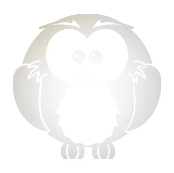 Samolepící dekorace Sova 001 dětský motiv (82 - odrazková reflexní bílá) SAMOLEPKA NA AUTO, NÁLEPKA, FÓLIE, POLEP, TUNING, VLASTNÍ TEXT, TISK, AUTOSAMOLEPKY.cz, POLEPY, OBRÁZEK, LOGO, 3D STICKERS