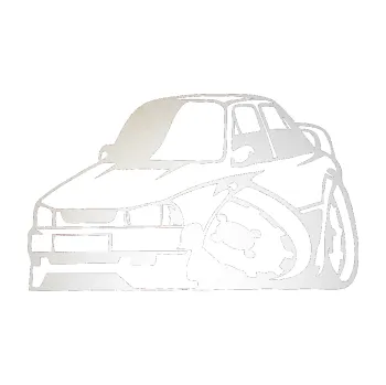 Polep vozidla SAMOLEPKA Škoda 130 karikatura levá (82 - odrazková reflexní bílá) NA AUTO, NÁLEPKA, FÓLIE, POLEP, TUNING, VLASTNÍ TEXT, TISK, AUTOSAMOLEPKY.cz, POLEPY, OBRÁZEK, LOGO, SAMOLEPKY