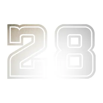 Polep vozidla SAMOLEPKA Startovní číslo 28 typ 5 (82 - odrazková reflexní bílá) NA AUTO, NÁLEPKA, FÓLIE, POLEP, TUNING, VLASTNÍ TEXT, TISK, AUTOSAMOLEPKY.cz, POLEPY, OBRÁZEK, LOGO, SAMOLEPKY