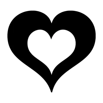 Samolepící dekorace SAMOLEPKA Srdíčko 004 dvojitý obrys (01 - černá) NA AUTO, NÁLEPKA, FÓLIE, POLEP, TUNING, VLASTNÍ TEXT, TISK, AUTOSAMOLEPKY.cz, POLEPY, OBRÁZEK, LOGO, SAMOLEPKY