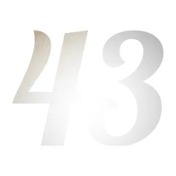 Polep vozidla SAMOLEPKA Startovní číslo 43 typ 3 (82 - odrazková reflexní bílá) NA AUTO, NÁLEPKA, FÓLIE, POLEP, TUNING, VLASTNÍ TEXT, TISK, AUTOSAMOLEPKY.cz, POLEPY, OBRÁZEK, LOGO, SAMOLEPKY