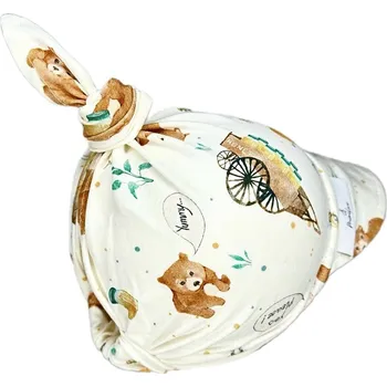 Šátek Mimilove Bavlněný dětský šátek s kšiltem 1-5 let Méďa