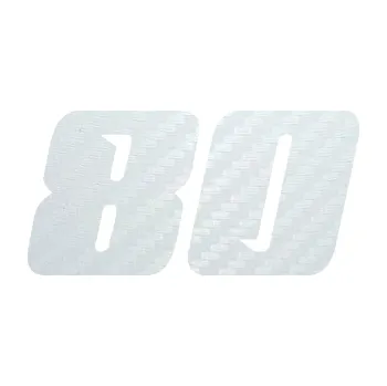 Polep vozidla SAMOLEPKA Startovní číslo 80 typ 6 (51 - 3D karbon bílý) NA AUTO, NÁLEPKA, FÓLIE, POLEP, TUNING, VLASTNÍ TEXT, TISK, AUTOSAMOLEPKY.cz, POLEPY, OBRÁZEK, LOGO, SAMOLEPKY