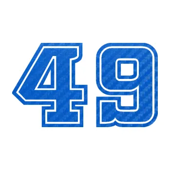 Polep vozidla Startovní číslo 49 typ 5 (57 - 3D karbon modrý) SAMOLEPKA NA AUTO, NÁLEPKA, FÓLIE, POLEP, TUNING, VLASTNÍ TEXT, TISK, AUTOSAMOLEPKY.cz, POLEPY, OBRÁZEK, LOGO, 3D STICKERS