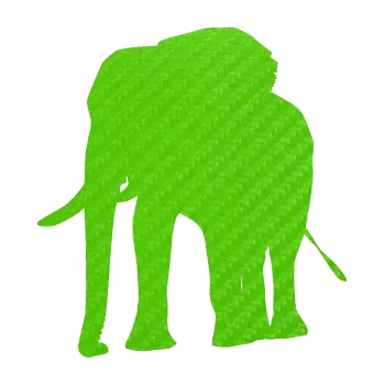 Samolepící dekorace Slon 009 levá (58 - 3D karbon zelený kawasaki) SAMOLEPKA NA AUTO, NÁLEPKA, FÓLIE, POLEP, TUNING, VLASTNÍ TEXT, TISK, AUTOSAMOLEPKY.cz, POLEPY, OBRÁZEK, LOGO, 3D STICKERS