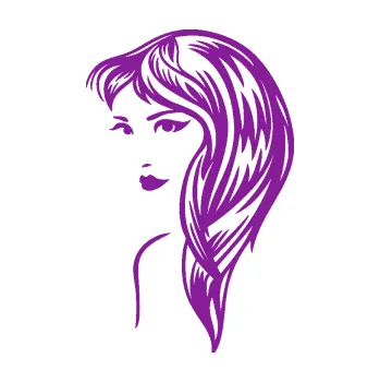 Polep vozidla SAMOLEPKA Žena tvář 001 levá (14 - fialová) NA AUTO, NÁLEPKA, FÓLIE, POLEP, TUNING, VLASTNÍ TEXT, TISK, AUTOSAMOLEPKY.cz, POLEPY, OBRÁZEK, LOGO, SAMOLEPKY