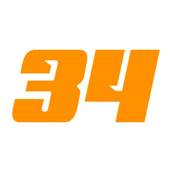 Polep vozidla Startovní číslo 34 typ 6 (06 - oranžová) SAMOLEPKA NA AUTO, NÁLEPKA, FÓLIE, POLEP, TUNING, VLASTNÍ TEXT, TISK, AUTOSAMOLEPKY.cz, POLEPY, OBRÁZEK, LOGO, 3D STICKERS
