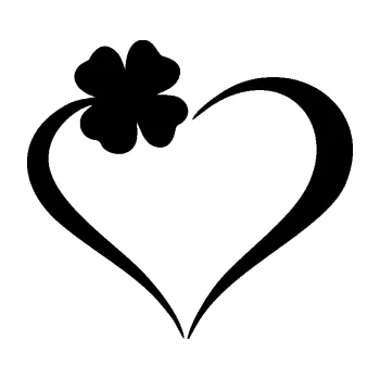 Samolepící dekorace SAMOLEPKA Srdíčko 020 levá se čtyřlístkem (01 - černá) NA AUTO, NÁLEPKA, FÓLIE, POLEP, TUNING, VLASTNÍ TEXT, TISK, AUTOSAMOLEPKY.cz, POLEPY, OBRÁZEK, LOGO, SAMOLEPKY