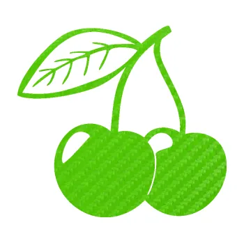 Samolepící dekorace Třešně 003 levá (58 - 3D karbon zelený kawasaki) SAMOLEPKA NA AUTO, NÁLEPKA, FÓLIE, POLEP, TUNING, VLASTNÍ TEXT, TISK, AUTOSAMOLEPKY.cz, POLEPY, OBRÁZEK, LOGO, 3D STICKERS