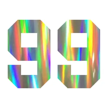 Polep vozidla Startovní číslo 99 (93 - Holografická) SAMOLEPKA NA AUTO, NÁLEPKA, FÓLIE, POLEP, TUNING, VLASTNÍ TEXT, TISK, AUTOSAMOLEPKY.cz, POLEPY, OBRÁZEK, LOGO, 3D STICKERS