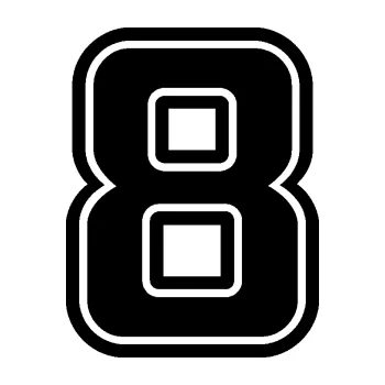 Polep vozidla Startovní číslo 8 typ 5 (01 - černá) SAMOLEPKA NA AUTO, NÁLEPKA, FÓLIE, POLEP, TUNING, VLASTNÍ TEXT, TISK, AUTOSAMOLEPKY.cz, POLEPY, OBRÁZEK, LOGO, 3D STICKERS