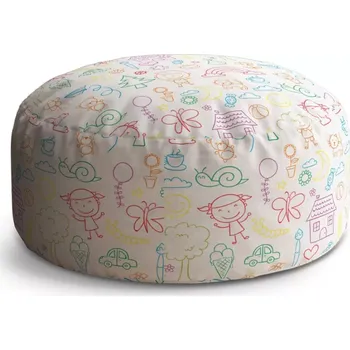 Sedací pytel Kulatý taburet Circle Barevná školka: 38x48 cm - Sablio