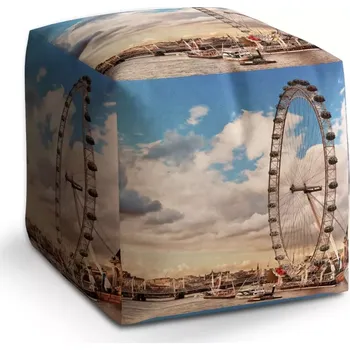 Taburet Taburet Kostka London eye: 40x40x40 cm - Sablio