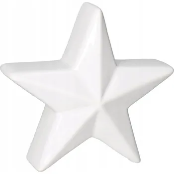 Vánoční dekorace Keramická hvězdička bílá v.7.5cm