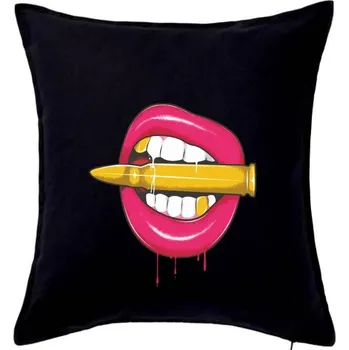 Polštář Pusa s kulkou - Polštář 50x50 - 50x50 - Pouze potah ( Černá )