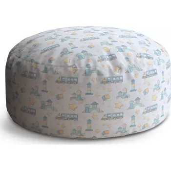 Sedací pytel Kulatý taburet Circle Puzzle a dudlíky: 38x48 cm - Sablio