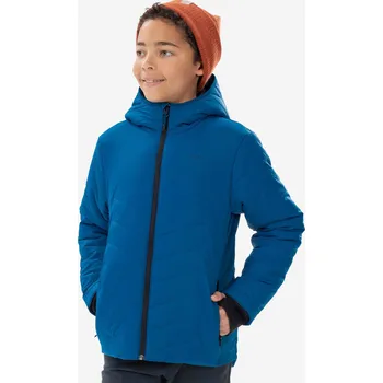 QUECHUA Dětská zimní turistická prošívaná bunda MH 500 10 LET MODRÁ|TYRKYSOVÁ|ŠEDÁ